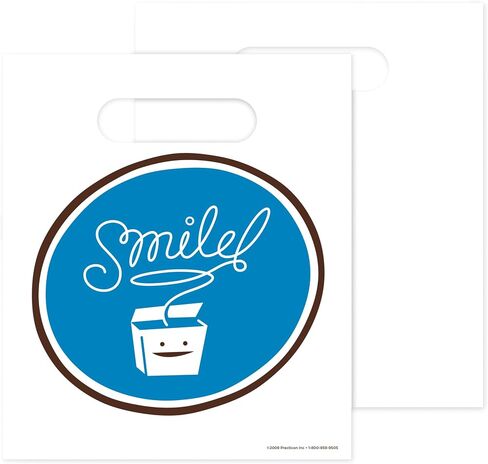 Practicon Smile Floss 7-3/4" x 9" Dental Giveaway Bag, Dental Hygiene Patient Care Goodie Bag, Dentist Office Plastic Gift Bags, 100 Pack in Saudi Arabia