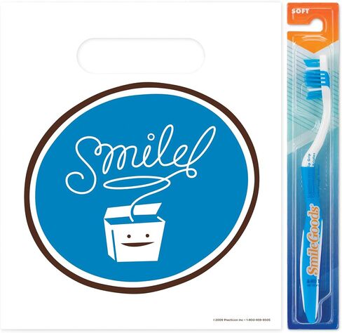 Practicon Smile Floss 7-3/4" x 9" Dental Giveaway Bag, Dental Hygiene Patient Care Goodie Bag, Dentist Office Plastic Gift Bags, 100 Pack in Saudi Arabia