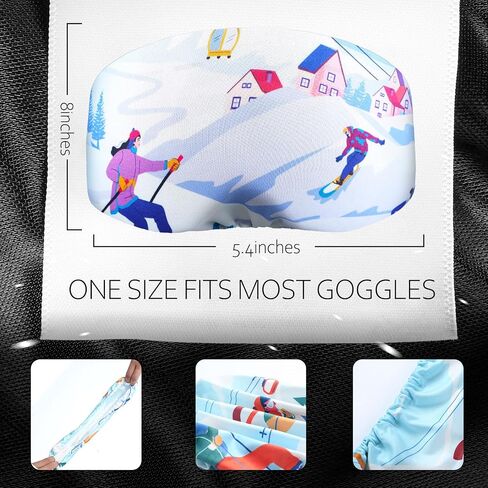 4 Pieces Ski Snowboard Goggle Cover Sleeve, Goggle Cover Microfiber Protective Lens Scratch Dust Protection for Travel Apres in Saudi Arabia