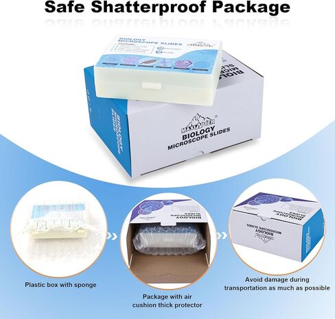 30 Microscope Slides and 100 Covers Set for Kids Adults Students Homeschool Edu - Included 20 Prepared Slides with Plants Animals Insects Specimens, 10 Blank Slides and 100 Coverslips in Kuwait