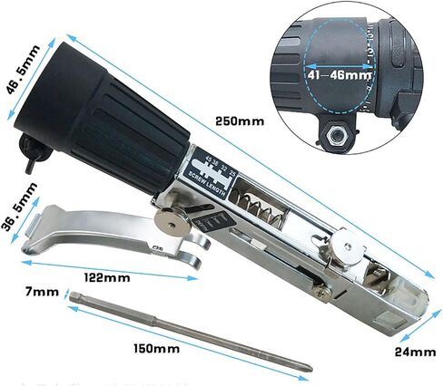 Screw Drill Chain Adapter for Power Drill Gun, Automatic Screw Spike Chain Drill Screw Chain Adapter, Automatic Chain Nail Gun Kit for Electric Drill Attachment Electric Drill Woodworking Tool in Saudi Arabia