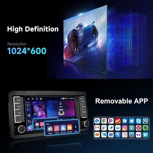 [2G+64G] Android Car Radio for VW Touareg 2004-2011 for Volkswagen T5 T6 Multivan 2004-2009 Wireless Carplay & Android Auto, 7 inch Touch Screen Bluetooth with Mirror Link GPS WiFi SWC FM/RDS/EQ in Saudi Arabia