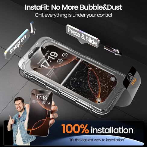 MOHAVE 2+2 Pack for iPhone 15 Pro Max Screen Protector 6.7" with Camera Lens Protector [Auto Alignment/Dust Removal] HD Clear Tempered Glass [Military Grade Shatterproof] Full Coverage in Saudi Arabia