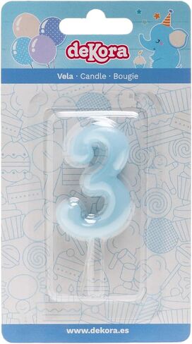 dekora - Original Birthday Candles Numbers in Blue - Candle 1 Birthday Boy - Birthday Candle 1 Year in Kuwait