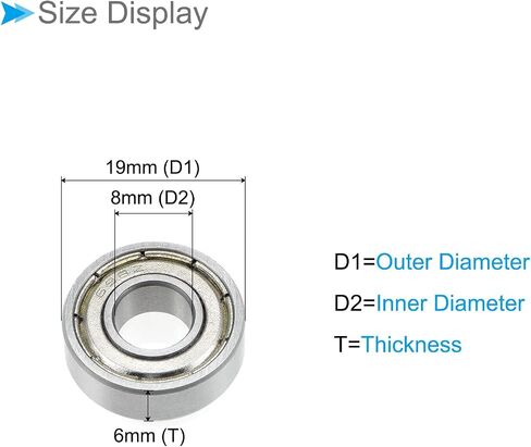 Deep Groove Ball Bearing, 687ZZ Model 7mm ID 14mm OD 5mm Thick, Carbon Steel Double Shield Bearings - (Applications: for Motor Skateboards Roller Wheels), 4 - Pieces in Saudi Arabia