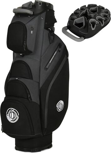 Golf Bag, 14 Way Top Golf Cart Bag with Full-Length Dividers, Cart Golf Bag for Men Women, Golf Club Bags with Ergonomic Padded Strap, Zippered Pockets, Rain Hood in Saudi Arabia