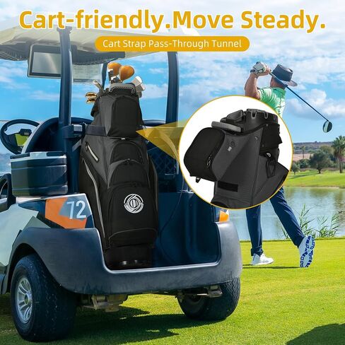 Golf Bag, 14 Way Top Golf Cart Bag with Full-Length Dividers, Cart Golf Bag for Men Women, Golf Club Bags with Ergonomic Padded Strap, Zippered Pockets, Rain Hood in Saudi Arabia