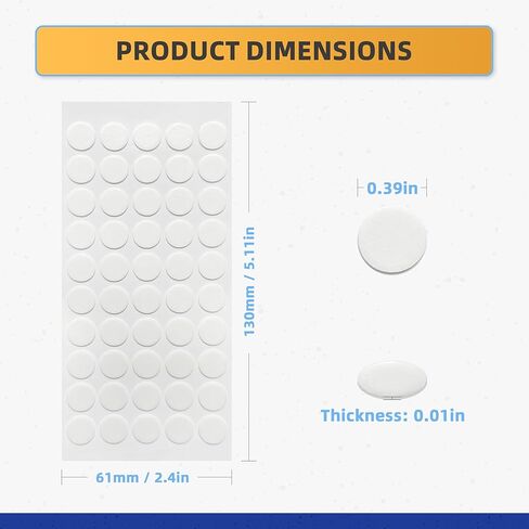 250 قطعة من النقاط اللاصقة ذات الوجهين، نقاط أكريليك شفافة مقاس 0.4 بوصة مع غراء قوي. قابلة للإزالة ولا تترك أثرًا ومقاومة للماء. مناسبة للفصول الدراسية والمكتب والحرف اليدوية in Kuwait