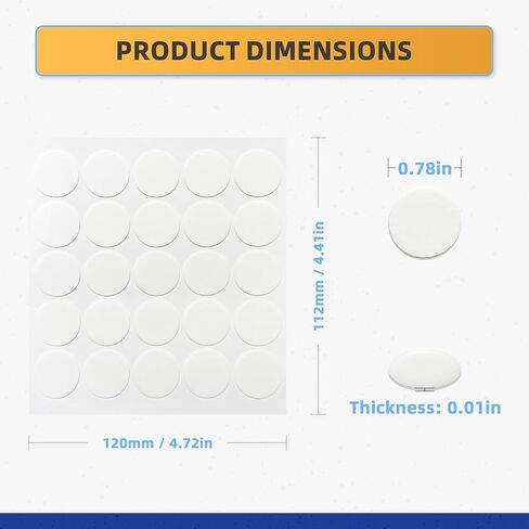 250 قطعة من النقاط اللاصقة مزدوجة الجوانب، نقاط أكريليك شفافة مقاس 0.8 بوصة مع غراء قوي. قابلة للإزالة ولا تترك أثرًا ومقاومة للماء. مناسبة للفصول الدراسية والمكتب والحرف اليدوية in Kuwait