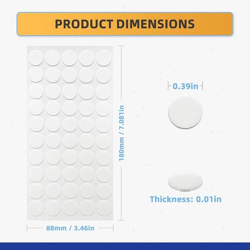 200 قطعة من النقاط اللاصقة ذات الوجهين، نقاط أكريليك شفافة مقاس 0.6 بوصة مع غراء قوي. قابلة للإزالة ولا تترك أثرًا ومقاومة للماء. مناسبة للفصول الدراسية والمكتب والحرف اليدوية in Kuwait