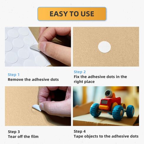 200 قطعة من النقاط اللاصقة ذات الوجهين، نقاط أكريليك شفافة مقاس 0.6 بوصة مع غراء قوي. قابلة للإزالة ولا تترك أثرًا ومقاومة للماء. مناسبة للفصول الدراسية والمكتب والحرف اليدوية in Kuwait
