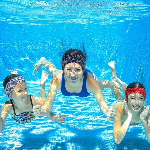4 Pieces Swimming Headband Swimming Ear Band Adjustable Swim Headband Keeping Water Out Ear Protection Headband for Kids Adults Surfing Bathing Kayaking (Delicate Style) in Saudi Arabia