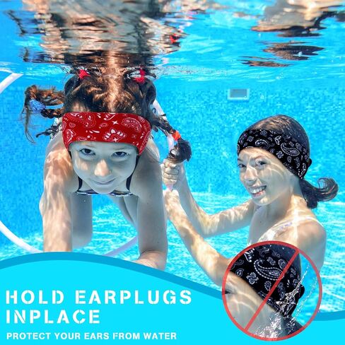 4 Pieces Swimming Headband Swimming Ear Band Adjustable Swim Headband Keeping Water Out Ear Protection Headband for Kids Adults Surfing Bathing Kayaking (Delicate Style) in Saudi Arabia