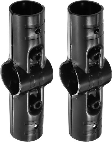 uxcell 2 Pcs Straight Structural Pipe Connector, 1-1/8" 4-way Metal Connectors Corner Pipe Fittings End Rails Clamp with Screws for DIY Shelf Garden Support, Black in Kuwait