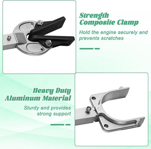 حافظات رافدة AHIER لدعم المحرك الخارجي، حفظ رافدة القارب قابل للتعديل - رأس مركب عالي التحمل لحمل المحرك والأسطوانة وحوامل المقطورة (فضي) in Kuwait