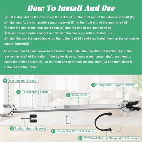 حافظات رافدة AHIER لدعم المحرك الخارجي، حفظ رافدة القارب قابل للتعديل - رأس مركب عالي التحمل لحمل المحرك والأسطوانة وحوامل المقطورة (فضي) in Kuwait