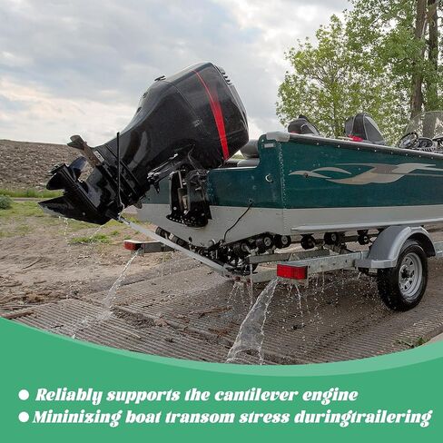حافظات رافدة AHIER لدعم المحرك الخارجي، حفظ رافدة القارب قابل للتعديل - رأس مركب عالي التحمل لحمل المحرك والأسطوانة وحوامل المقطورة (فضي) in Kuwait