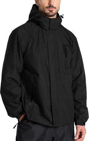 SWISSWELL Mens Rain Jackets Waterproof with Hood Lightweight Windbreaker Jackets Rain Coat for Golf Fishing Running Cycling in Saudi Arabia