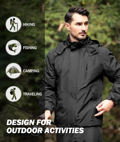 SWISSWELL Mens Rain Jackets Waterproof with Hood Lightweight Windbreaker Jackets Rain Coat for Golf Fishing Running Cycling in Saudi Arabia