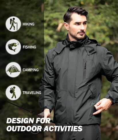SWISSWELL Mens Rain Jackets Waterproof with Hood Lightweight Windbreaker Jackets Rain Coat for Golf Fishing Running Cycling in Saudi Arabia