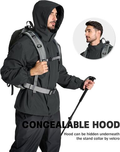 SWISSWELL Mens Rain Jackets Waterproof with Hood Lightweight Windbreaker Jackets Rain Coat for Golf Fishing Running Cycling in Saudi Arabia