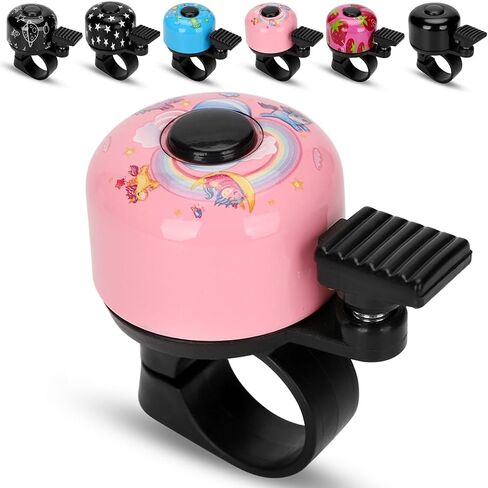 Kid Bike Bell - Bicycle Bell for Kids Boys Girls Adults | 120db Classic Mini Loud Bike Ring - Cool Bike Bell Design with Crisp Clear Sound for MTB,BMX,City Bike,Scooter -Kid Bike Accessories in Saudi Arabia