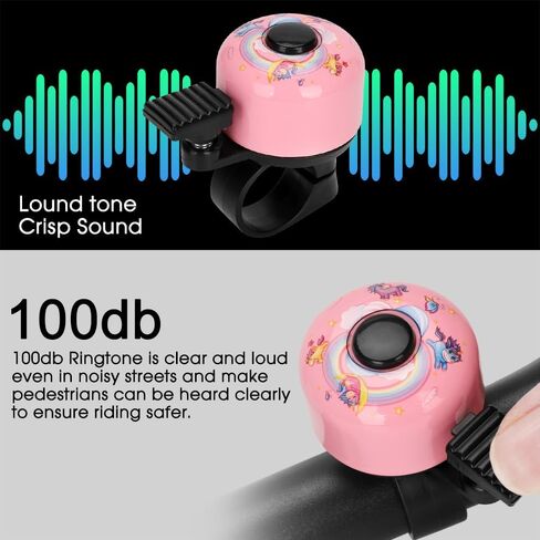 Kid Bike Bell - Bicycle Bell for Kids Boys Girls Adults | 120db Classic Mini Loud Bike Ring - Cool Bike Bell Design with Crisp Clear Sound for MTB,BMX,City Bike,Scooter -Kid Bike Accessories in Saudi Arabia