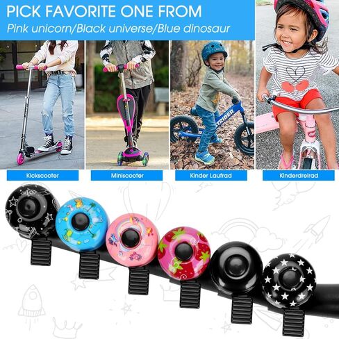 Kid Bike Bell - Bicycle Bell for Kids Boys Girls Adults | 120db Classic Mini Loud Bike Ring - Cool Bike Bell Design with Crisp Clear Sound for MTB,BMX,City Bike,Scooter -Kid Bike Accessories in Saudi Arabia