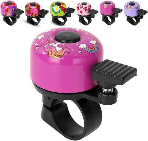 Kid Bike Bell - Bicycle Bell for Kids Boys Girls Adults | 120db Classic Mini Loud Bike Ring - Cool Bike Bell Design with Crisp Clear Sound for MTB,BMX,City Bike,Scooter -Kid Bike Accessories in Saudi Arabia