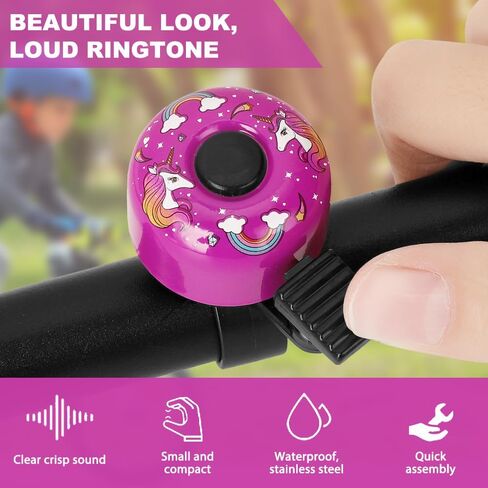Kid Bike Bell - Bicycle Bell for Kids Boys Girls Adults | 120db Classic Mini Loud Bike Ring - Cool Bike Bell Design with Crisp Clear Sound for MTB,BMX,City Bike,Scooter -Kid Bike Accessories in Saudi Arabia