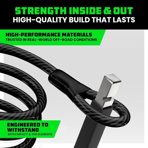 Rhino USA Bike Lock - Heavy Duty Anti Theft Bicycle U Lock & Padlock - 4FT Steel Security Cable with 4 Keys for EBike, Motorcycle, Electric Scooter - Dual Purpose Bike Locks (Padlock or U-Lock Option) in Saudi Arabia