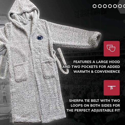 NORTHWEST NCAA Adult Plush Hooded Robe with Pockets - 100% Polyester Sherpa Blend - Machine Washable - Relaxation & Style in Saudi Arabia