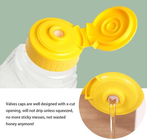 2 Pack Plastic Honey Bottles with Funnel, 180ml Squeeze Honey Jars Leakproof Honey Dispenser No Drip with Flip Lid Condiment Container for Ketchup Mustard Dressing Sauce Syrup Oil Epoxy, BPA Free in Kuwait
