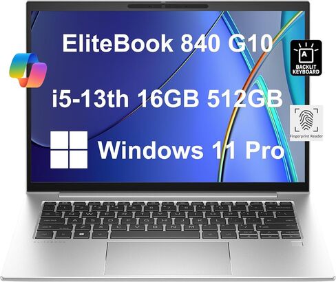 2024 HP EliteBook 840 G10 Business Laptop (14" FHD+, Intel 10-Core i5-1345U, 32GB DDR5 RAM, 1TB SSD) Long Battery Life, Backlit Keyboard, Fingerprint, 5MP IR Webcam, Win 11 Pro w/ AI Copilot, Silver in Saudi Arabia