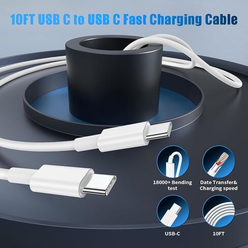 شاحن USB C سريع 30 وات لهاتف iPhone 16 15 Pro Max Plus، 2 حزمة شاحن USB C مع [6FT + 10FT] كابل شحن USB C لهاتف iPhone 16 15 Pro Max/16 15 Pro/16 15 Plus/16/15، i Pad، جالاكسي اس24/اس23 in Kuwait