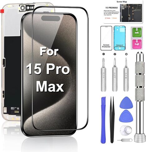 for iPhone XR Screen Replacement 6.1" COF LCD Sceen & 3D Touch IPS FHD Digitizer Full Assembly with Repair Tools Screen Protector Waterproof Frame Sticker in Saudi Arabia