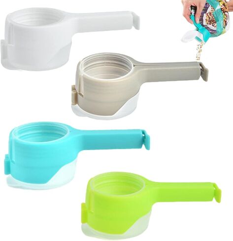 4 قطع مشبك حقيبة مع فوهة صب، مشابك حقيبة لتخزين الطعام، مشابك صنبور الحقيبة، مشبك حقيبة الغلق والصب، مشابك إغلاق غطاء بلاستيكي قابلة لإعادة الاستخدام للوجبات الخفيفة السائلة in Kuwait