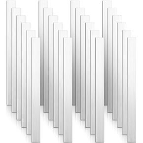 Blulu 24 Pcs Square Aluminum Bar 1/8" Thickness x 1" Width x 12" Length Aluminum Flat Bar Aluminum Block Aluminum Strips 6061 General Purpose Plate for Cutting