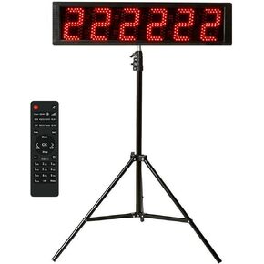 Tripod 26'' Huge Race Clock Timer (5.6’’ Numbers), Digital Countdown Clock, with Gym Interval Workout Timers, Stopwatch for Race Events Timing (Red)