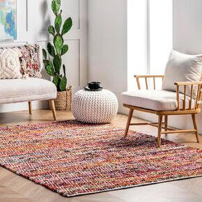 nuLOOM Rochell Hand Woven Chevron Area Rug, 4x6, Magenta