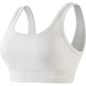 AUROLA Power Sports Bras for Women - Push Up Workout Bra Square Neck Yoga Bra Padded Low Impact Gym Bra Crop Top