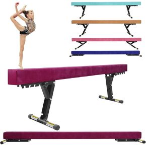 Balance Beam Adjustable 8ft, High and Lower Floor Beam Gymnastics Equipment for Kids Children, Gymnastics Beam with Legs for Home, Professional Training, Gymnastic Club Use