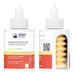 Thread Sealant B577Eco Medium Strength Yellow 50ml Bottle - High Temp Gasket Sealant, Fluorescent - Works on All Metals and Threads, for Large Threads - Made in Germany