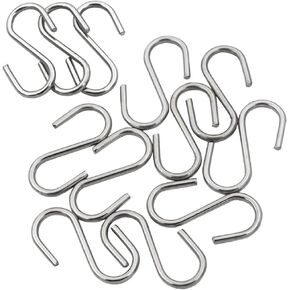 DGOL 80 pcs 304 Stainless Steel Mini Size 1-3/16 inch Long S Hooks Loading 40 lbs for Hanging or Craft Project