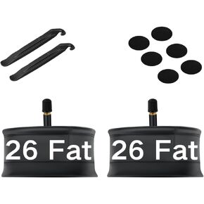 2-Pack Heavy Duty 26-inch Bike Tube with Strong Airtightness and Puncture Resistant Features. 26X1 3/8 /1.75/1.95/2.125/2.4/2.5/3.0/3.5/4.0/4.5 with 32mm Schrader Valve for MTB, City Bikes