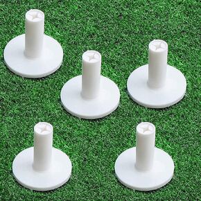 FINGER TEN Golf Rubber Tee Driving Range Value 5 Pack for Indoor Outdoor Practice Mat, Tee Adaptor Size 1.5’’ 2.0’’White Black Tee Holder Set for Hitting Mats