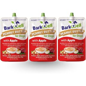 Peanut Butter Squeeze - All-Natural Dog Peanut Butter for Dogs Dog Treat Sourced and Made in The USA 3 Pack (24 oz) (Peanut Butter)