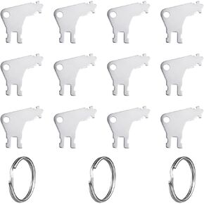 12pcs Toilet Paper Dispenser Key, Metal Toilet Paper Dispenser Universal Key Replacement with 3pcs Key Rings Paper Towel Key for Waffle Georgia Pacific for Maintenance Professionals