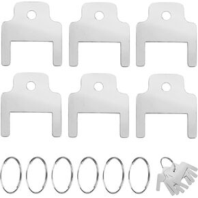6pcs 770301 Paper Towel Dispenser Keys, Stainless Steel Toilet Paper Dispenser with 6 Key Rings Paper Towel Holder Key Tissue Box Key Compatible with Kimberly Clark