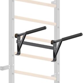 Kipika Gymnastic Stall Bar - 2"x2" Swedish Ladder with 1" Hole, Wall Mounted Pull-up Bar Ladder Suspension Trainer, Solid Wood Grips Gymnastics Training Bar for Home, Wall Gym, School